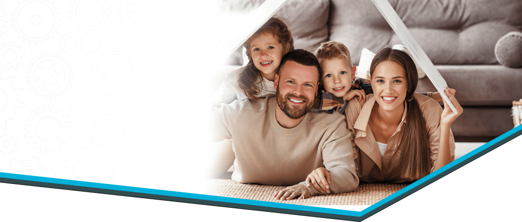 HVAC Professional Pueblo, CO | Clarks Mechanical - Hero image is a picture of a happy family ( Father, Mother and 2 kids )